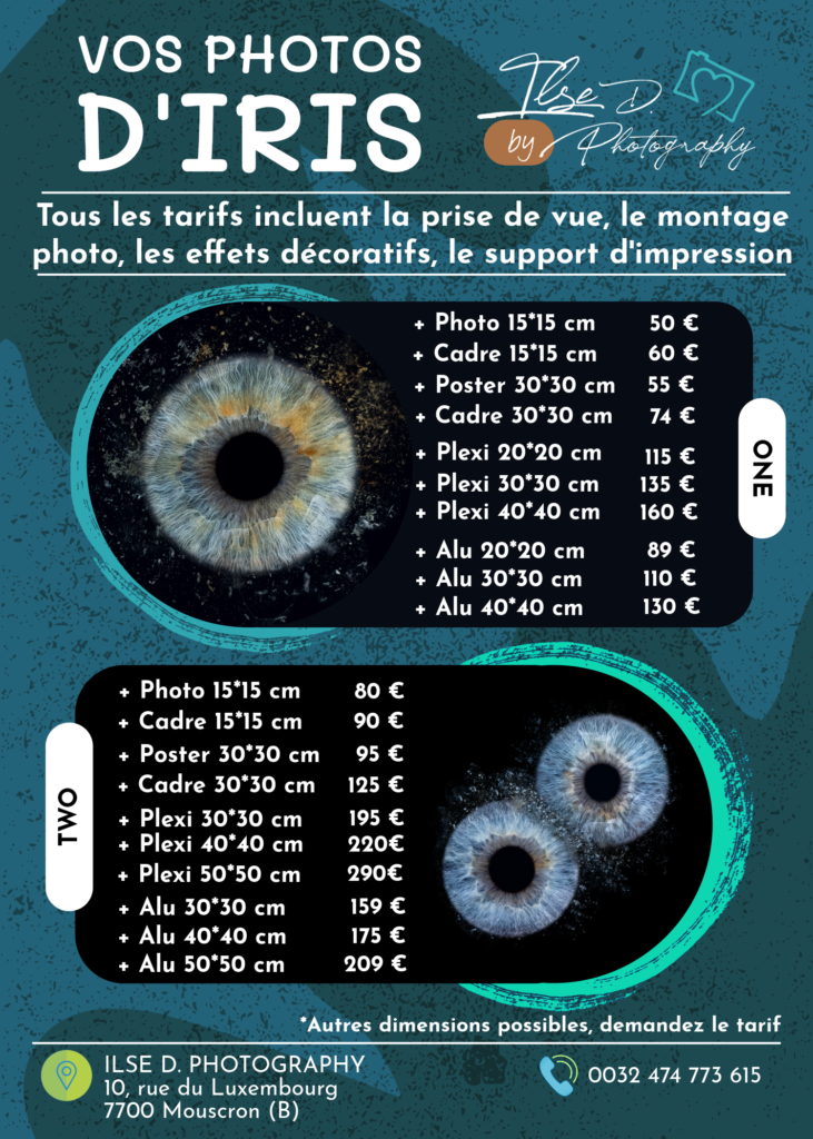 iris photography tarif
